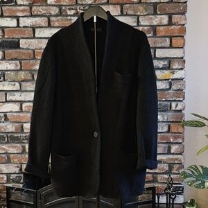 J Crew Black Oversized Cocoon Sweater-blazer - Medium
